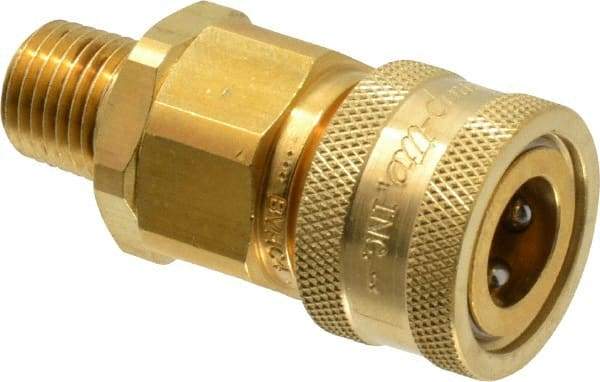 Parker - 1/4 Thread Brass Hydraulic Hose MPT Fitting - 2,250 psi - Americas Industrial Supply