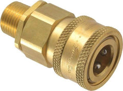 Parker - 3/8 Thread Brass Hydraulic Hose MPT Fitting - 2,250 psi - Americas Industrial Supply