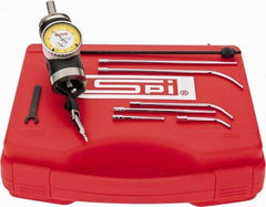 SPI - 9 Piece, 0" to 1/4" Measuring Range, 1.6" Dial Diam, 0-50 Dial Reading, White Dial Test Indicator Kit - 0.005mm Accuracy, 2, 4 & 6" Contact Point Length, 1/8" Ball Diam, 0.0005" Dial Graduation - Americas Industrial Supply