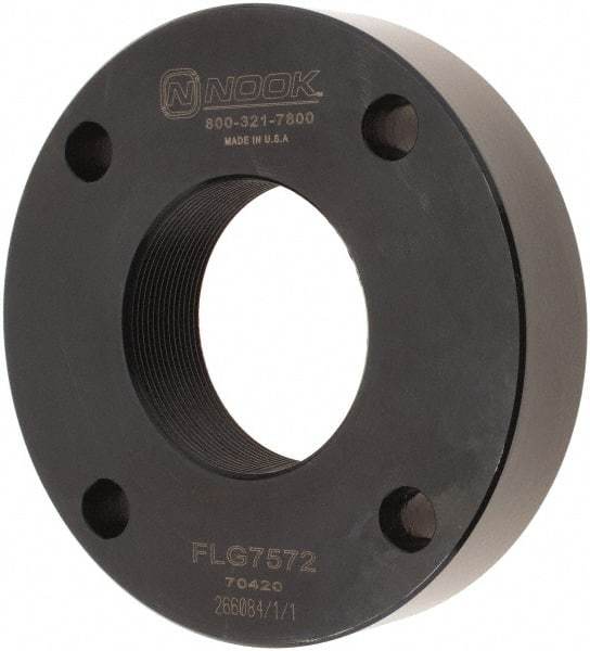 Nook Industries - 4.2" Flange OD x 0.83" Thickness Precision Acme Mounting Flange - For 1-1/4 & 1-1/2" Bars, 4 Mounting Holes, Steel - Americas Industrial Supply