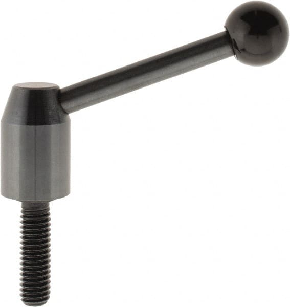 J.W. Winco - 3/8-16, 0.53" Hub Diam, Steel Threaded Stud Adjustable Clamping Handle - Americas Industrial Supply
