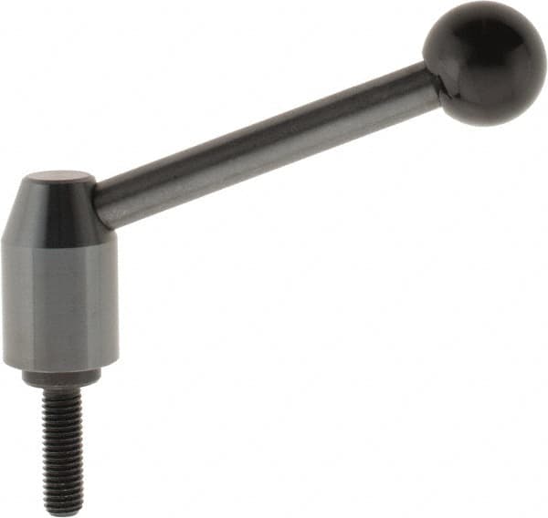 J.W. Winco - 1/2-13, Steel Threaded Stud Adjustable Clamping Handle - 4.88" OAL, 2.17" High - Americas Industrial Supply
