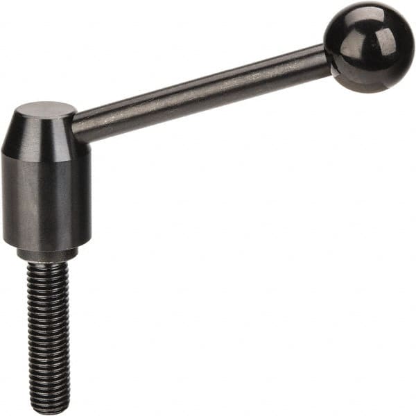 J.W. Winco - 5/8-11, Steel Threaded Stud Adjustable Clamping Handle - 4.88" OAL, 2.17" High - Americas Industrial Supply