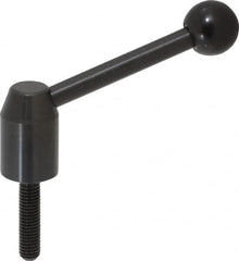 J.W. Winco - M8 x 1.25, 13.5mm Hub Diam, Steel Threaded Stud Adjustable Clamping Handle - 70mm OAL, 33.5mm High - Americas Industrial Supply