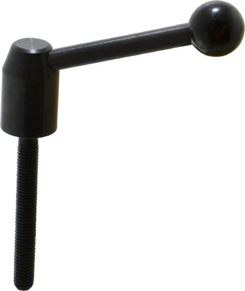 J.W. Winco - M8 x 1.25, 13.5mm Hub Diam, Steel Threaded Stud Adjustable Clamping Handle - 70mm OAL, 33.5mm High - Americas Industrial Supply