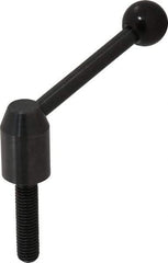J.W. Winco - M10 x 1.5, 13.5mm Hub Diam, Steel Threaded Stud Adjustable Clamping Handle - 70mm OAL, 33.5mm High - Americas Industrial Supply