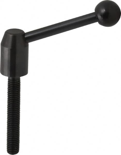 J.W. Winco - M10 x 1.5, 13.5mm Hub Diam, Steel Threaded Stud Adjustable Clamping Handle - 70mm OAL, 33.5mm High - Americas Industrial Supply