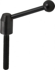 J.W. Winco - M10 x 1.5, 13.5mm Hub Diam, Steel Threaded Stud Adjustable Clamping Handle - 70mm OAL, 33.5mm High - Americas Industrial Supply