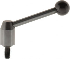 J.W. Winco - M10 x 1.5, 16mm Hub Diam, Steel Threaded Stud Adjustable Clamping Handle - 96mm OAL, 40mm High - Americas Industrial Supply