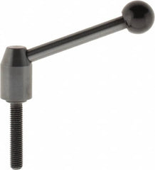 J.W. Winco - M10 x 1.5, 16mm Hub Diam, Steel Threaded Stud Adjustable Clamping Handle - 96mm OAL, 40mm High - Americas Industrial Supply