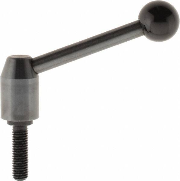 J.W. Winco - M12 x 1.75, 19mm Hub Diam, Steel Threaded Stud Adjustable Clamping Handle - Americas Industrial Supply