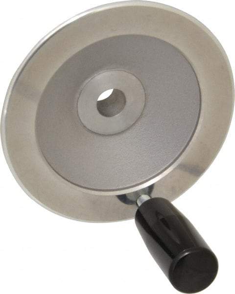 Value Collection - 3.94" Diam, Aluminum Handwheel with Handle - 1.1" Hub Diam - Americas Industrial Supply