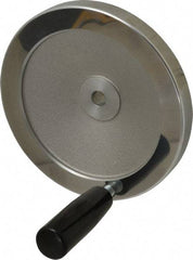 Value Collection - 6.3" Diam, Aluminum Handwheel with Handle - 1.42" Hub Diam - Americas Industrial Supply