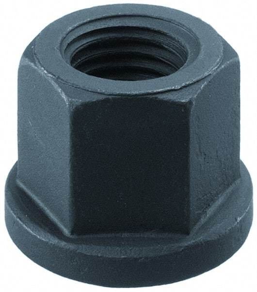 Gibraltar - M8, 18mm Flange Diam, 12mm High, 13mm Across Flats, Flange Nut - Grade 10 Steel, Black Phosphate Finish, 3.5" Flange Height, DIN 6331 - Americas Industrial Supply