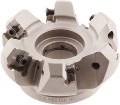 Iscar - 3.58" Cut Diam, 1" Arbor Hole, 0.276" Max Depth of Cut, 45° Indexable Chamfer & Angle Face Mill - 6 Inserts, S845 SX.U 16.. Insert, Right Hand Cut, 6 Flutes, Through Coolant, Series Helido - Americas Industrial Supply