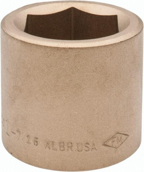 Ampco - 1-7/16", 3/4" Drive, Standard Hand Socket - 6 Points, 2" OAL, Aluminum Bronze - Americas Industrial Supply