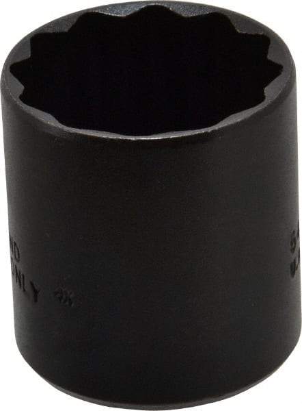 Proto - 1-5/16", 1/2" Drive, Standard Hand Socket - 12 Points, 1-3/4" OAL, Alloy Steel, Black Finish - Americas Industrial Supply