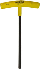 Bondhus - 5/16" Hex, T-Handle Cushion Grip, Hex Key - 9" OAL, Protanium High Torque Steel, Inch System of Measurement - Americas Industrial Supply