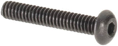 Value Collection - #0-80 UNF Hex Socket Drive, Button Screw - Alloy Steel, Black Oxide Finish, Fully Threaded, 3/8" Length Under Head - Americas Industrial Supply