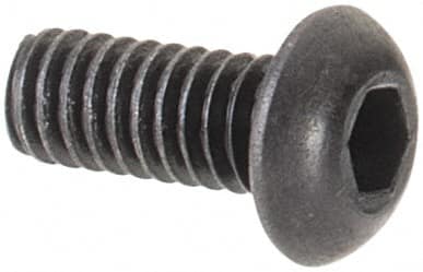 Value Collection - #1-72 UNF Hex Socket Drive, Button Screw - Alloy Steel, Black Oxide Finish, Fully Threaded, 3/16" Length Under Head - Americas Industrial Supply