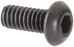 Value Collection - #1-72 UNF Hex Socket Drive, Button Screw - Alloy Steel, Black Oxide Finish, Fully Threaded, 3/16" Length Under Head - Americas Industrial Supply