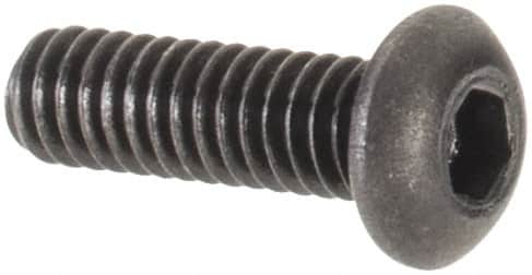 Value Collection - #1-72 UNF Hex Socket Drive, Button Screw - Alloy Steel, Black Oxide Finish, Fully Threaded, 1/4" Length Under Head - Americas Industrial Supply