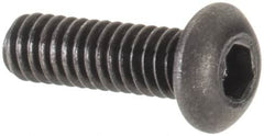 Value Collection - #1-72 UNF Hex Socket Drive, Button Screw - Alloy Steel, Black Oxide Finish, Fully Threaded, 1/4" Length Under Head - Americas Industrial Supply