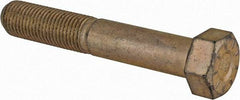Made in USA - 3/8-24 UNF, 2-1/4" Length Under Head Hex Head Cap Screw - Partially Threaded, Grade L9 Alloy Steel, Zinc Yellow Dichromate Finish, 9/16" Hex - Americas Industrial Supply
