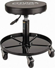 Sunex Tools - 15-1/2 to 20-1/2" High, Adjustable Height Stool - Vinyl Seat, Black - Americas Industrial Supply