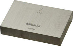 Mitutoyo - 2" Rectangular Steel Gage Block - Accuracy Grade AS-1, Includes Certificate of Inspection - Americas Industrial Supply