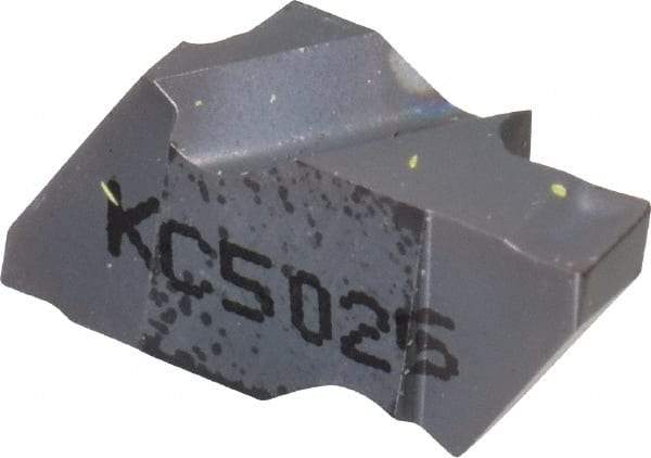 Kennametal - 2094NG K Grade KC5025, 2.39mm Cutting Width Carbide Grooving Insert - 2.79mm Max Depth of Cut, Left Hand, 0.19mm Corner Radius, TiAlN Finish - Americas Industrial Supply