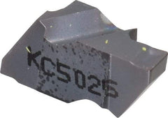 Kennametal - 2094NG K Grade KC5025, 2.39mm Cutting Width Carbide Grooving Insert - 2.79mm Max Depth of Cut, Left Hand, 0.19mm Corner Radius, TiAlN Finish - Americas Industrial Supply
