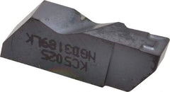 Kennametal - 3189NGD K Grade KC5025, 4.8mm Cutting Width Carbide Grooving Insert - 6.35mm Max Depth of Cut, Left Hand, 0.57mm Corner Radius, TiAlN Finish - Americas Industrial Supply