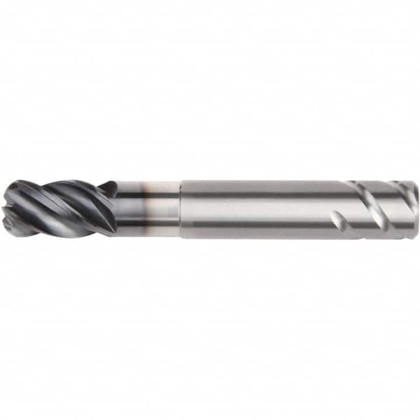 Kennametal - 16mm, 4 Flute, Single End, Solid Carbide, 0.5mm Corner Radius End Mill - 100mm OAL, 38° Helix, Right Hand Flute, 24mm LOC, Right Hand Cut, 48mm Extended Reach - Americas Industrial Supply