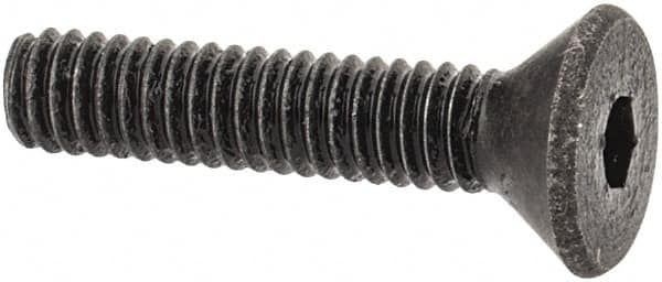 Value Collection - #1-72 UNF Hex Socket Drive, 82° Flat Screw - Alloy Steel, Black Oxide Finish, Fully Threaded, 3/8" OAL - Americas Industrial Supply
