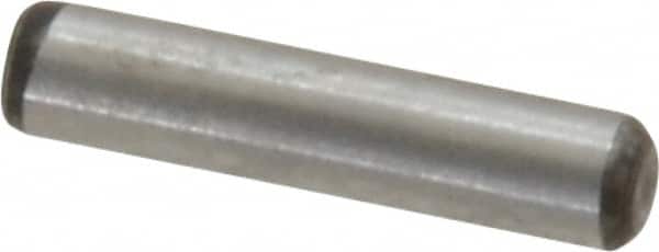 Value Collection - 3/32" Diam x 7/16" Pin Length Alloy Steel Standard Dowel Pin - C 50-58 Hardness, 1,800 Lb Breaking Strength, 1 Beveled & 1 Rounded End - Americas Industrial Supply