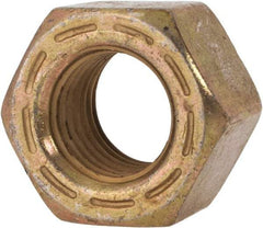 Made in USA - 7/16-20 UNF Steel Right Hand Hex Nut - 11/16" Across Flats, 0.445" High, Zinc Yellow Dichromate Cad & Waxed Finish - Americas Industrial Supply