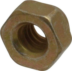 Value Collection - 1/4-20 UNC Grade L9 Hex Lock Nut with Distorted Thread - 7/16" Width Across Flats, 7/32" High, Cadmium Dichromate Finish - Americas Industrial Supply