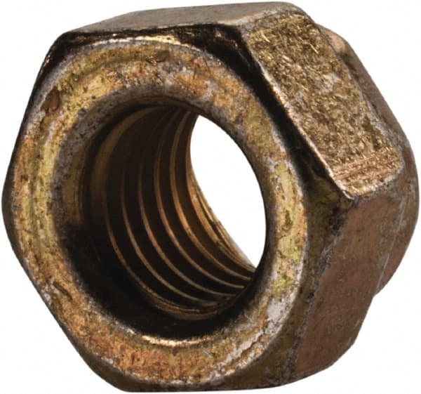 Made in USA - 5/16-24 UNF Grade L9 Hex Lock Nut with Distorted Thread - 1/2" Width Across Flats, 17/64" High, Cadmium Dichromate Finish - Americas Industrial Supply