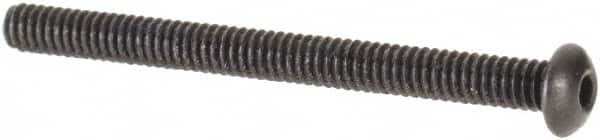Value Collection - #0-80 UNF Hex Socket Drive, Button Screw - Alloy Steel, Black Oxide Finish, Fully Threaded, 3/4" Length Under Head - Americas Industrial Supply