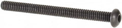 Value Collection - #0-80 UNF Hex Socket Drive, Button Screw - Alloy Steel, Black Oxide Finish, Fully Threaded, 3/4" Length Under Head - Americas Industrial Supply