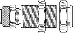 Parker - 3/8" OD, Grade 316Stainless Steel Bulkhead Coupler Body - 150 Max Working psi, 13/16" Hex, Comp x Comp Ends - Americas Industrial Supply