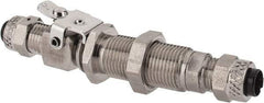 Parker - 1/4" OD, Grade 316Stainless Steel Single End Shutoff Bulkhead Coupler - 150 Max Working psi, 5/8" Hex, Comp x Comp Ends - Americas Industrial Supply