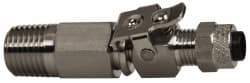 Parker - 1/4" OD, Grade 316Stainless Steel Single End Shutoff Pipe Coupler - 150 Max Working psi, 9/16" Hex, Comp x MNPT Ends - Americas Industrial Supply