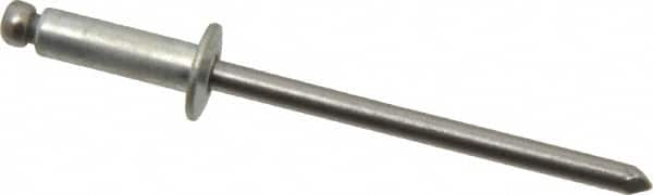 Marson - Button Head Steel Open End Blind Rivet - Steel Mandrel, 0.188" to 1/4" Grip, 1/4" Head Diam, 0.129" to 0.133" Hole Diam, 0.4" Length Under Head, 1/8" Body Diam - Americas Industrial Supply