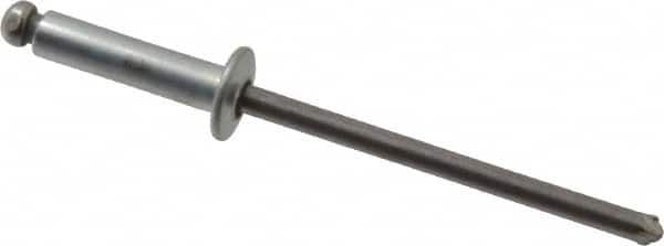 Marson - Button Head Steel Open End Blind Rivet - Steel Mandrel, 0.313" to 3/8" Grip, 1/4" Head Diam, 0.129" to 0.133" Hole Diam, 0.525" Length Under Head, 1/8" Body Diam - Americas Industrial Supply