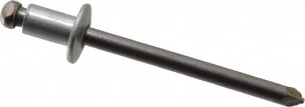 Marson - Button Head Steel Open End Blind Rivet - Steel Mandrel, 0.032" to 1/8" Grip, 3/8" Head Diam, 0.192" to 0.196" Hole Diam, 0.187" Length Under Head, 3/16" Body Diam - Americas Industrial Supply