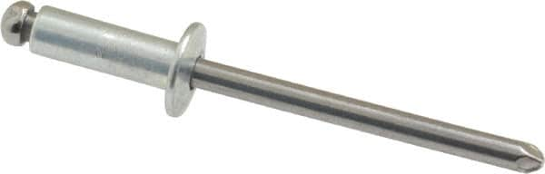 Marson - Button Head Steel Open End Blind Rivet - Steel Mandrel, 0.313" to 3/8" Grip, 3/8" Head Diam, 0.192" to 0.196" Hole Diam, 0.575" Length Under Head, 3/16" Body Diam - Americas Industrial Supply