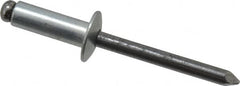 Marson - Button Head Steel Open End Blind Rivet - Steel Mandrel, 0.376" to 1/2" Grip, 1/2" Head Diam, 0.257" to 0.261" Hole Diam, 3/4" Length Under Head, 1/4" Body Diam - Americas Industrial Supply