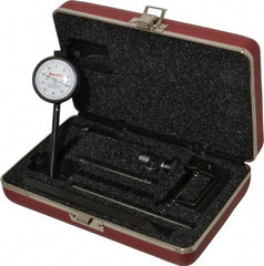 Starrett - 0.2 Inch Range, 0.001 Inch Dial Graduation, Horizontal Dial Test Indicator - 1-11/16 Inch White Dial, 0-100 Dial Reading - Americas Industrial Supply